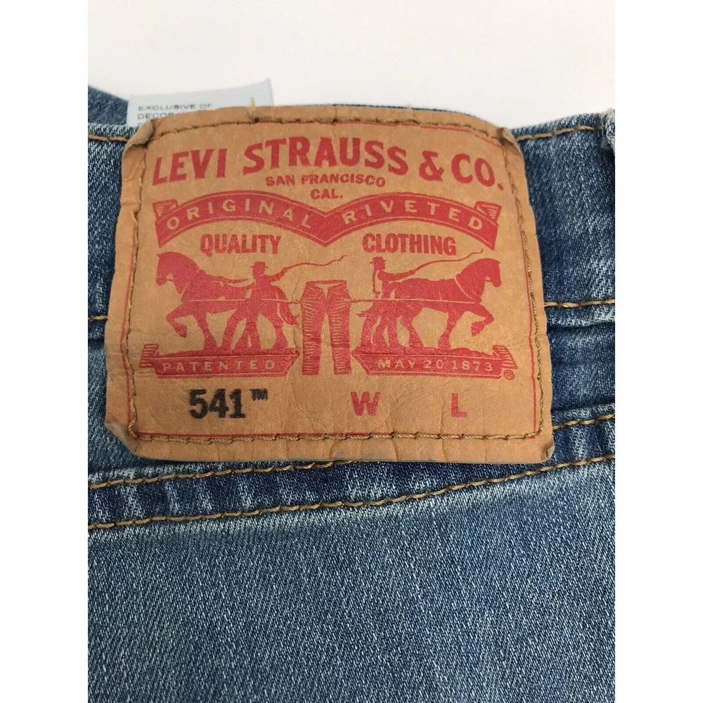 Levis 541 Jeans Men 56x30 (FIT 54x28) BIG TALL Athletic Taper Stretch Light Blue